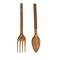 Carved Tiki Spoon & Fork Wooden Wall Decor Art Utensil Decoration Set